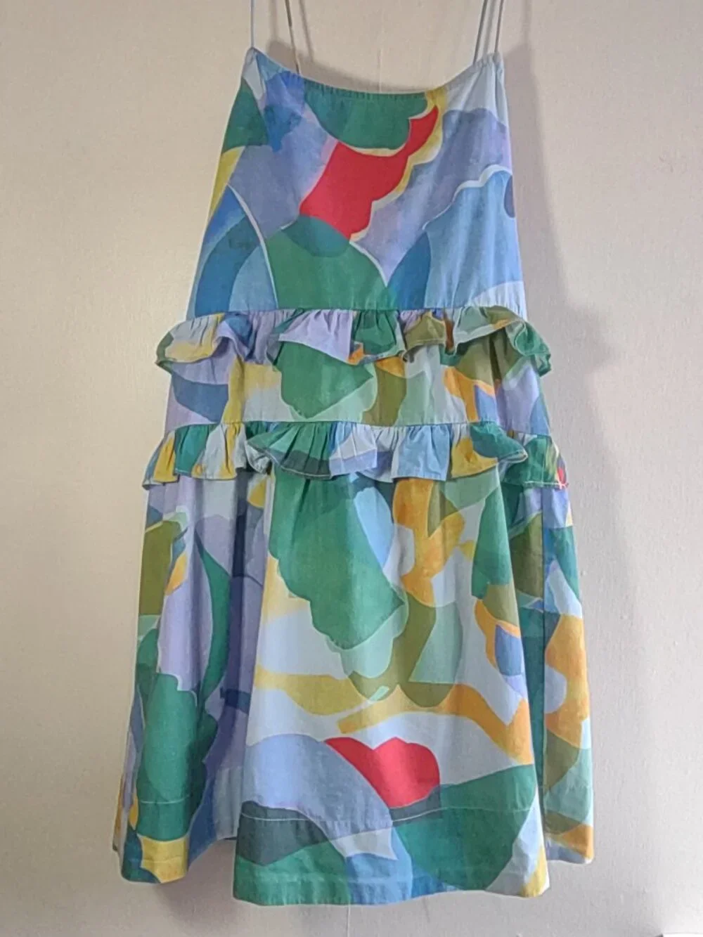 Anthropologie Ruffled Seaside Mini Dress Sz Large Sleeveless Beach Boho Summer - Picture 10 of 10